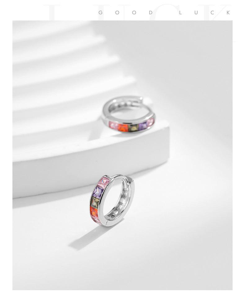 Prismatic Shimmer Huggie Earrings Stella Harte