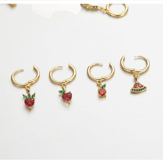 Juicy Jewels Drop Earrings (Cherry)