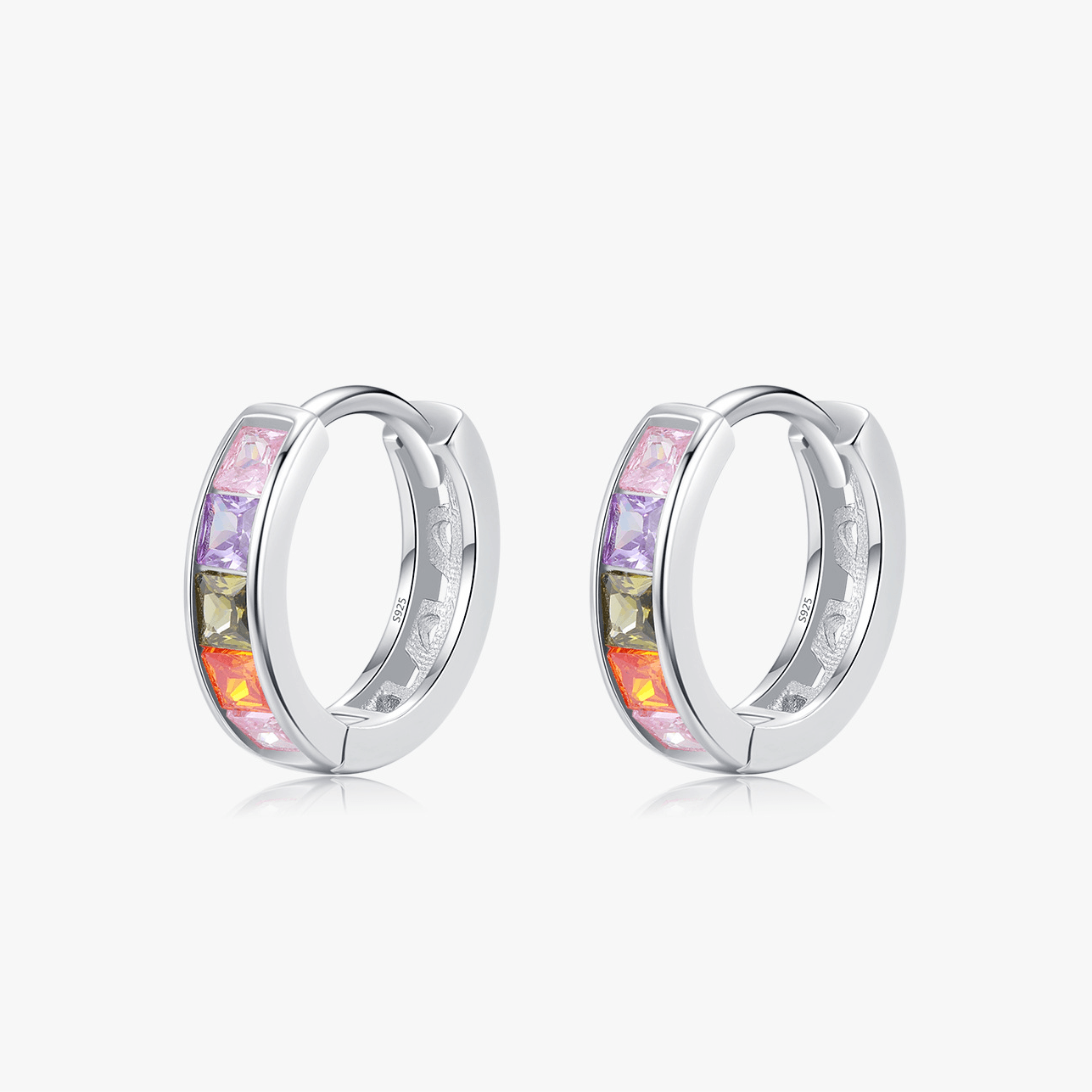 Prismatic Shimmer Huggie Earrings Stella Harte