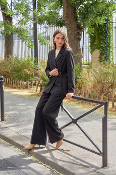 Notched-Lapel Blazer Jacket