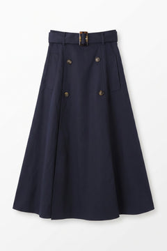 Trench-Style Midi Skirt