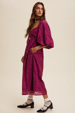 Embroidered Midi Dress
