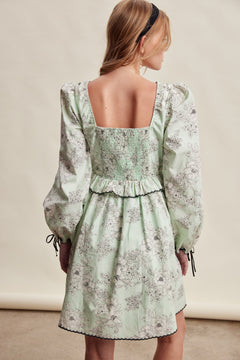 Floral Satin Peplum Mini Dress