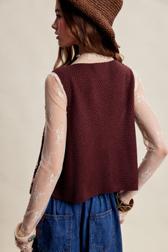 Crochet Granny Square Tassel Tie Vest