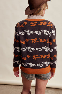 Floral Jacquard Knit Pullover