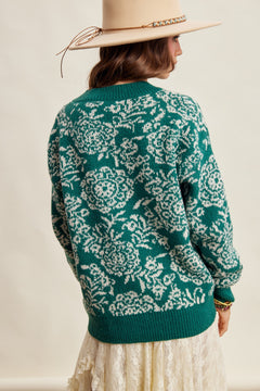 Floral Jacquard Knit Sweater