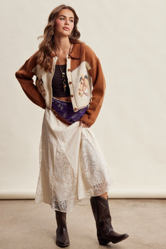 Horse Intarsia Knit Cardigan