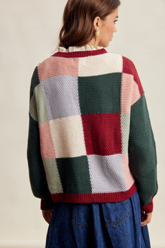 Holiday Patchwork Knit Sweater