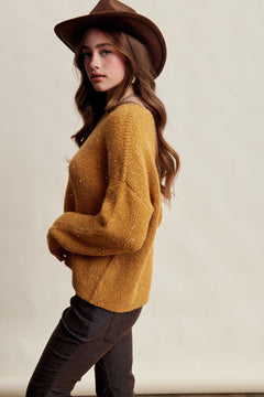 Lurex Sequin Knit Sweater