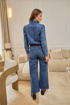 Ruffled Denim Shirt