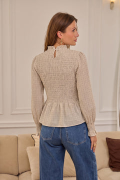 Smocked Peplum Blouse