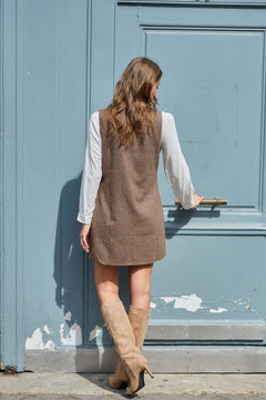 Houndstooth Button Dress