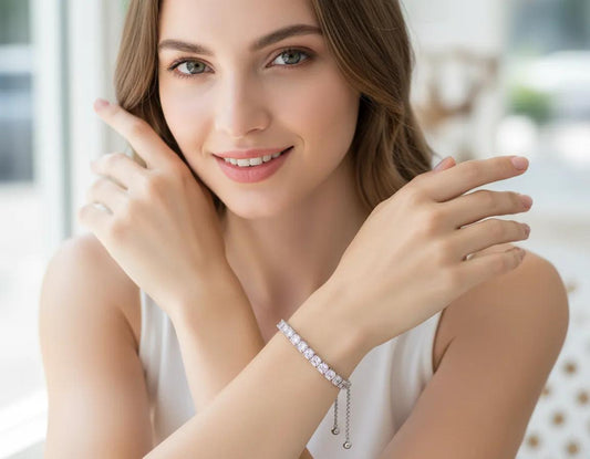 Square Tennis Slide Bracelet