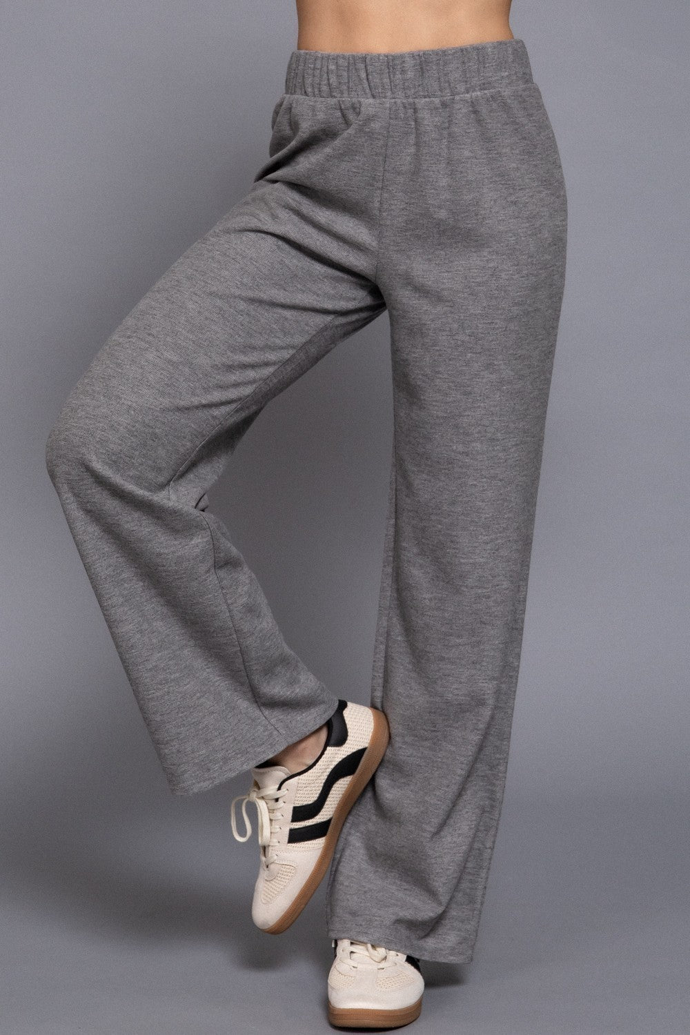 Elastic Waist Soft Knit Long Pants