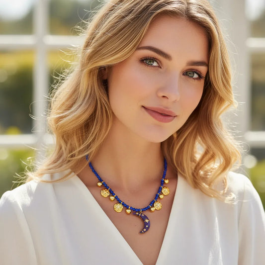 Midnight Jingle Moon Necklace
