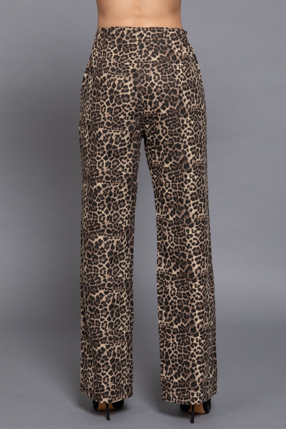 Animal Print Cotton Twill Long Pants