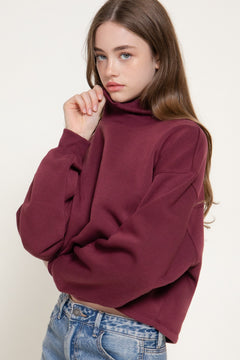 Long Sleeve Neck Hem & Cuffs Inner Brushed Sweatshirt