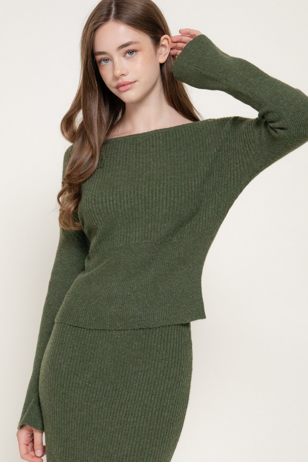 Bell Slv Wide Boat Neck Sweater