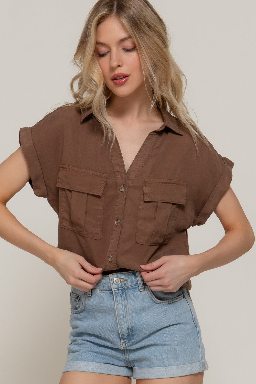 Dolman Short Slv Tencel Shirt