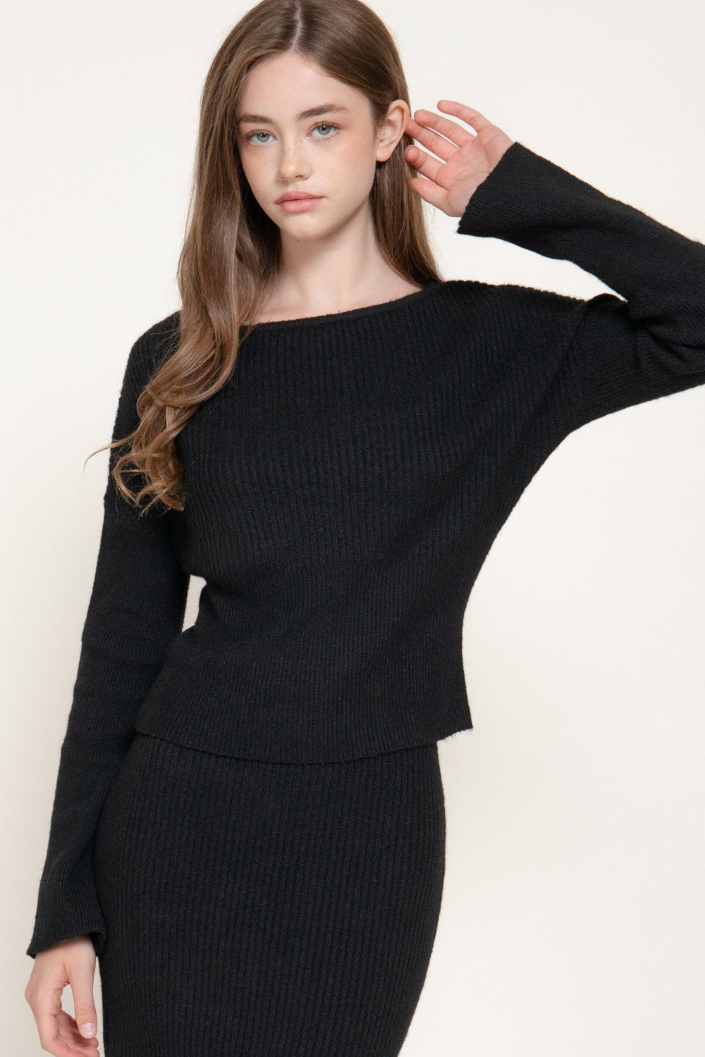 Bell Slv Wide Boat Neck Sweater