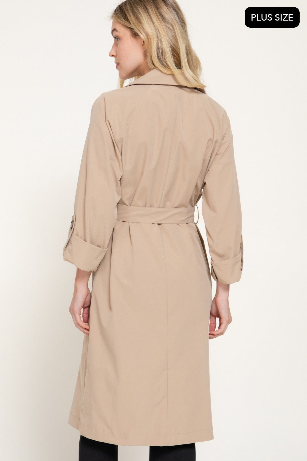 Long Slv Belted Trench Coat