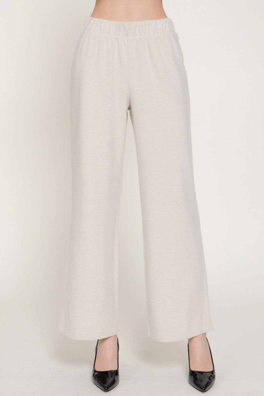 Elastic Waist Soft Knit Long Pants
