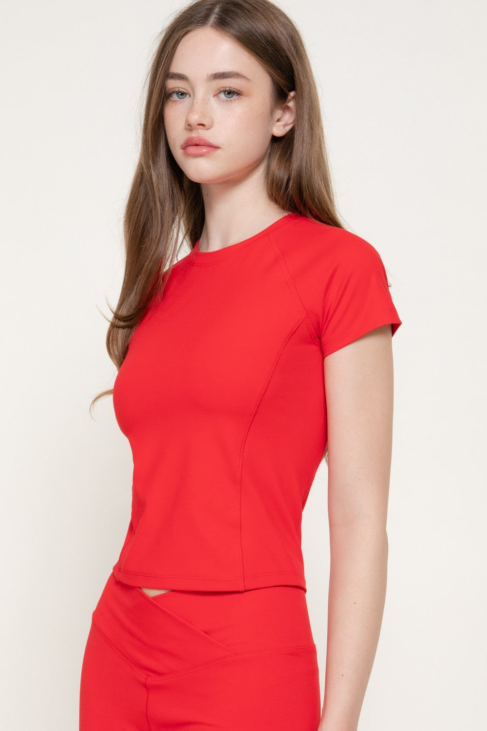 Short Raglan Slv Workout Top