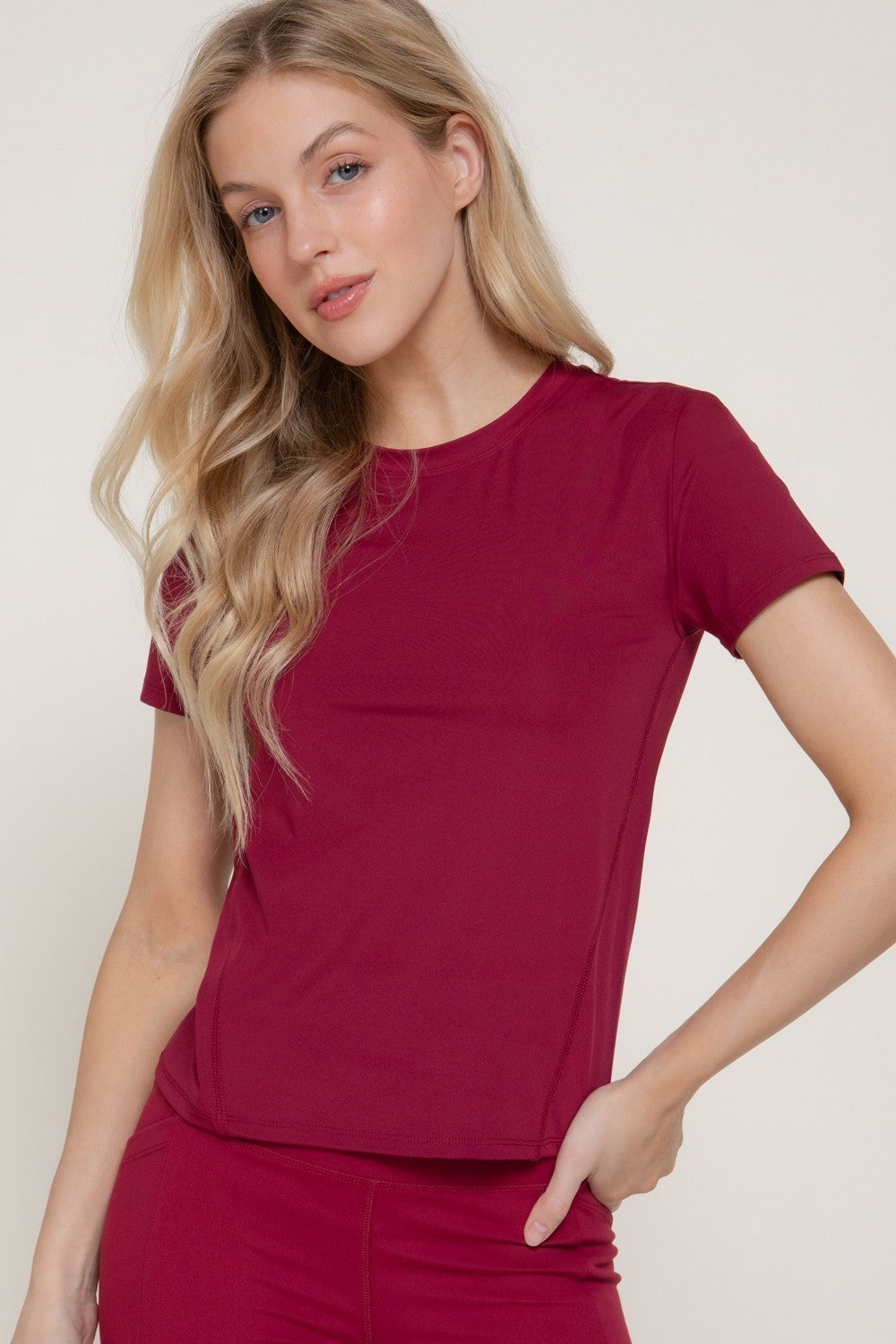 Short Sleeve Side Seam Workout Top