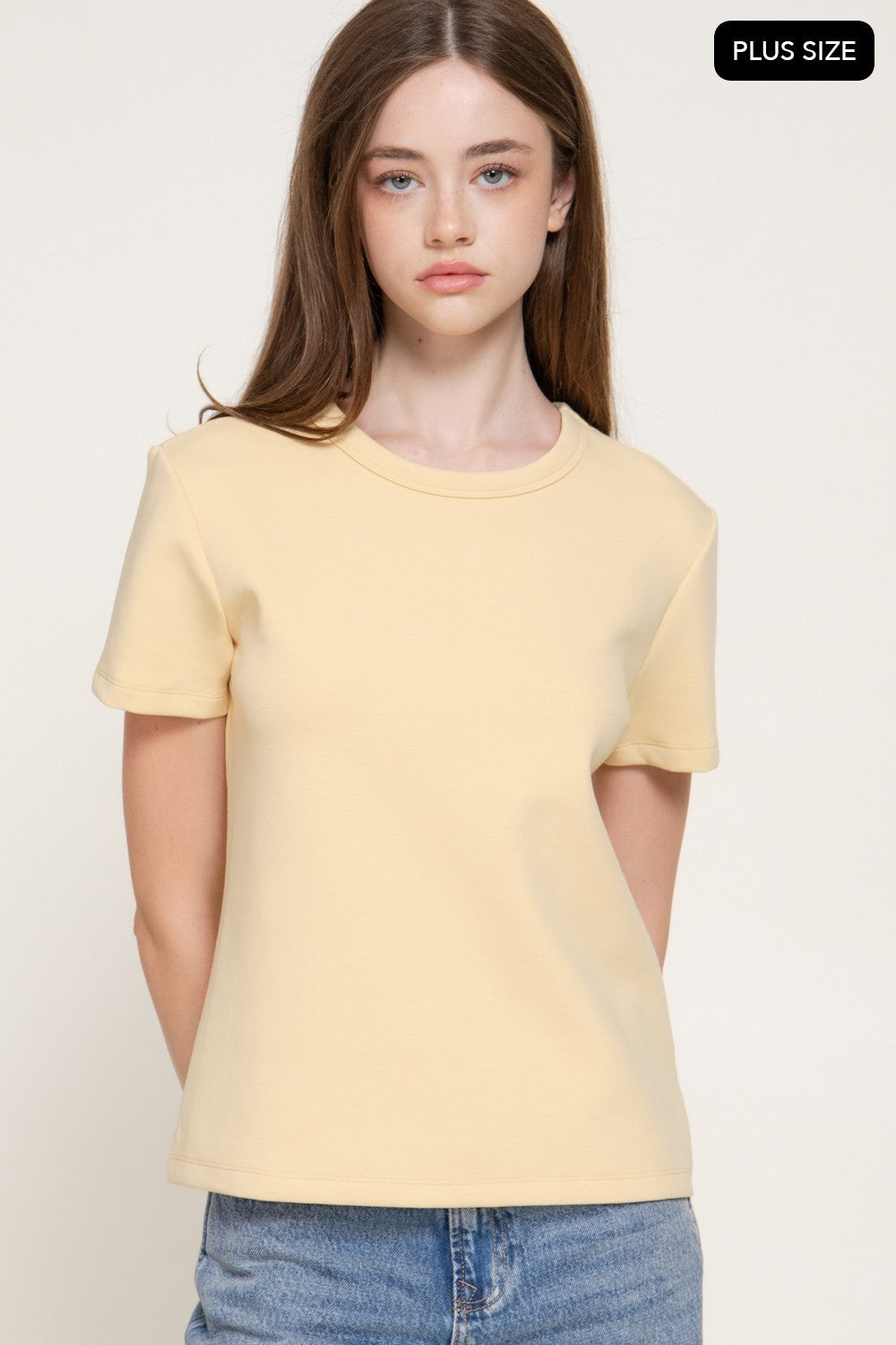 Short Sleeve Round Neck Soft Knit Top