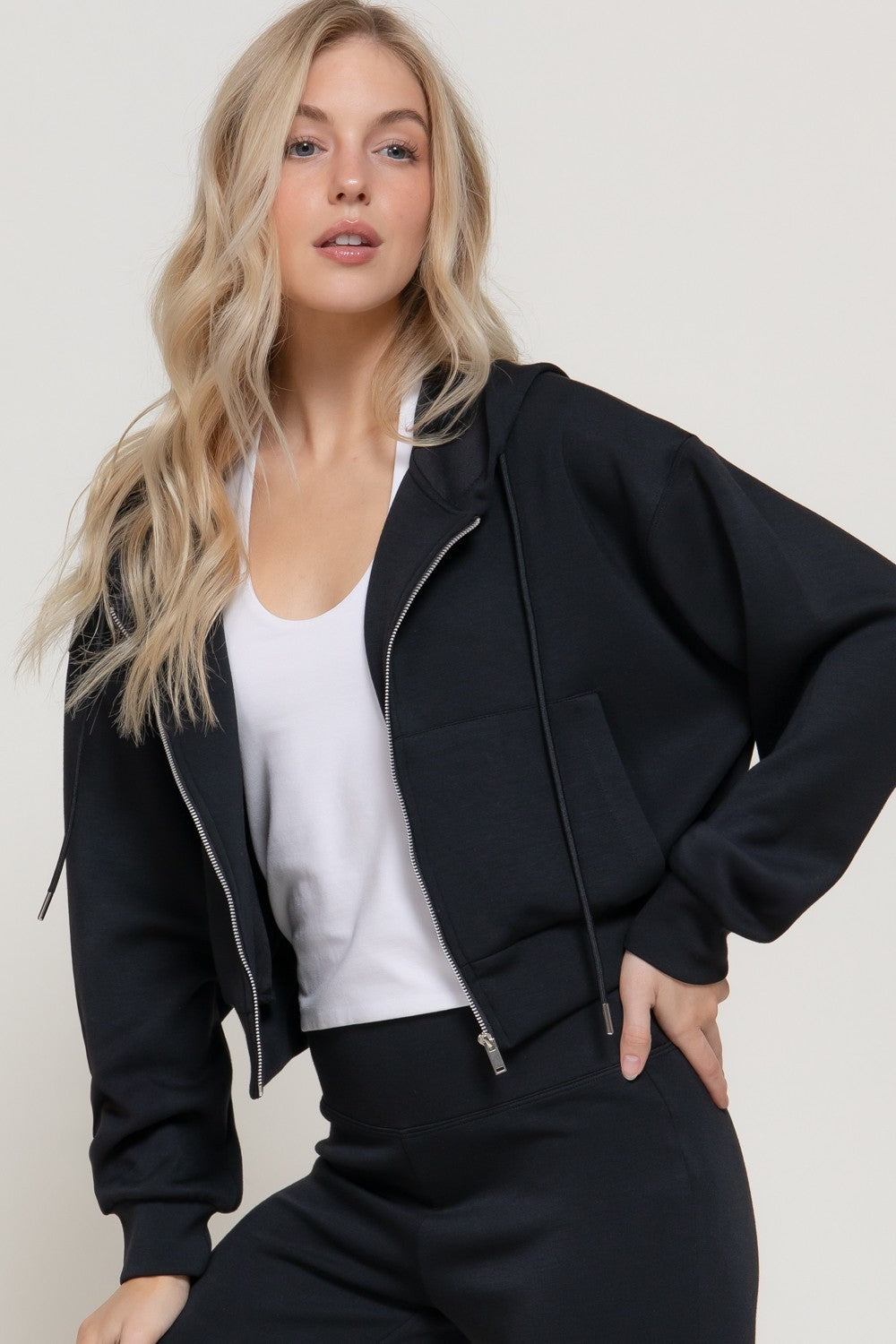 Long Slv Soft Scuba Hoodie Jacket