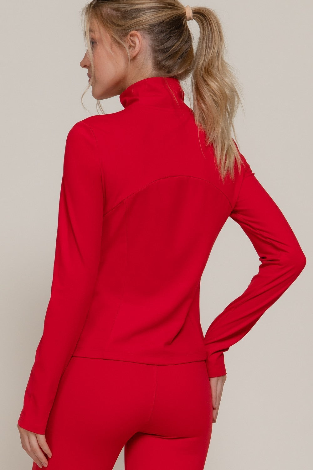 Long Slv Mock Neck Workout Jacket