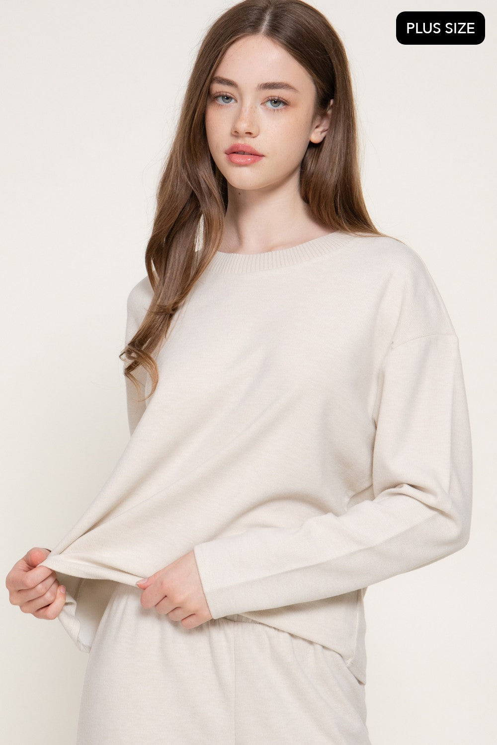 Long Sleeve Round Neck Soft Knit Top