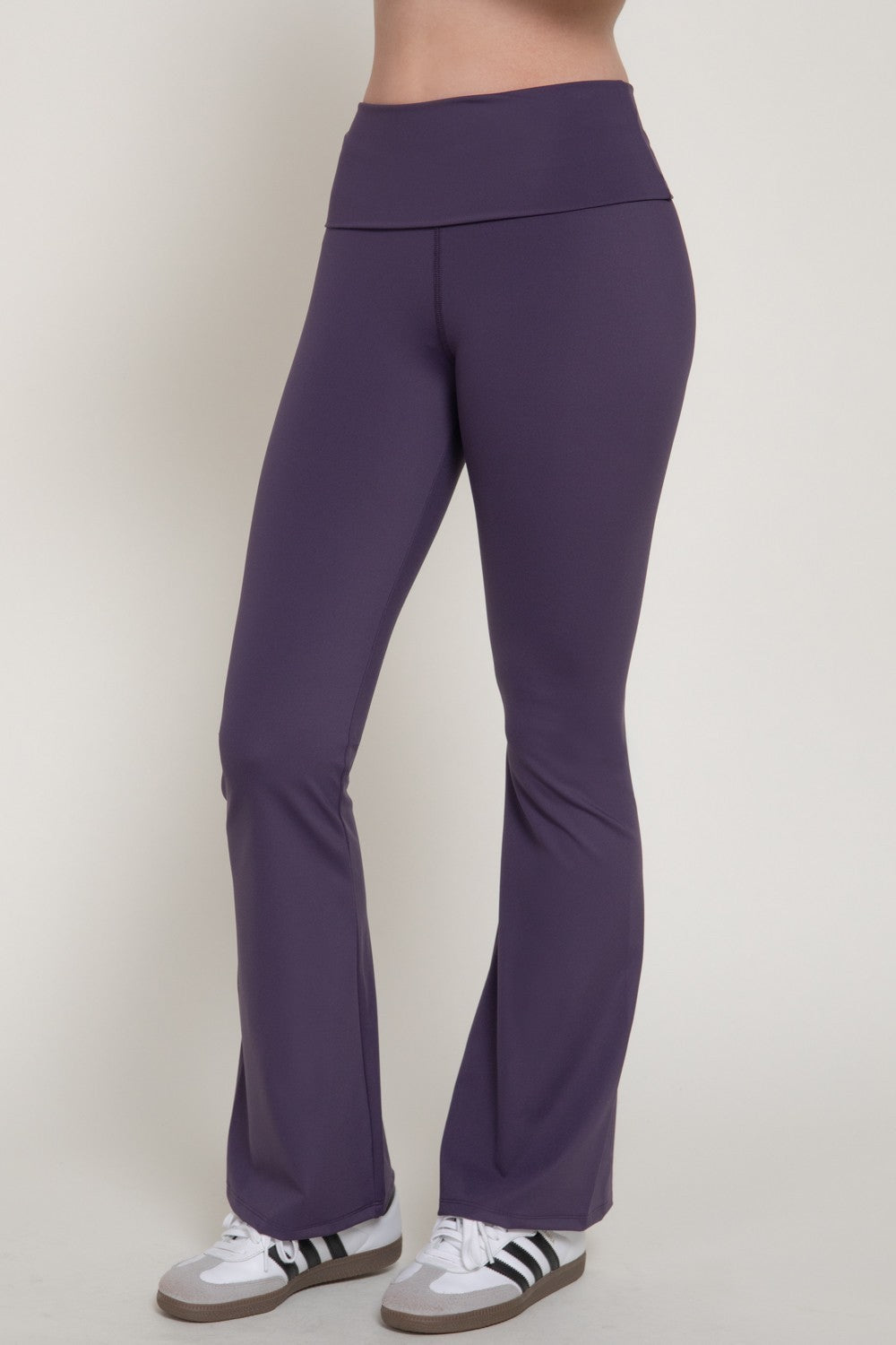 Waist Fold-over Flare Workout Leggings