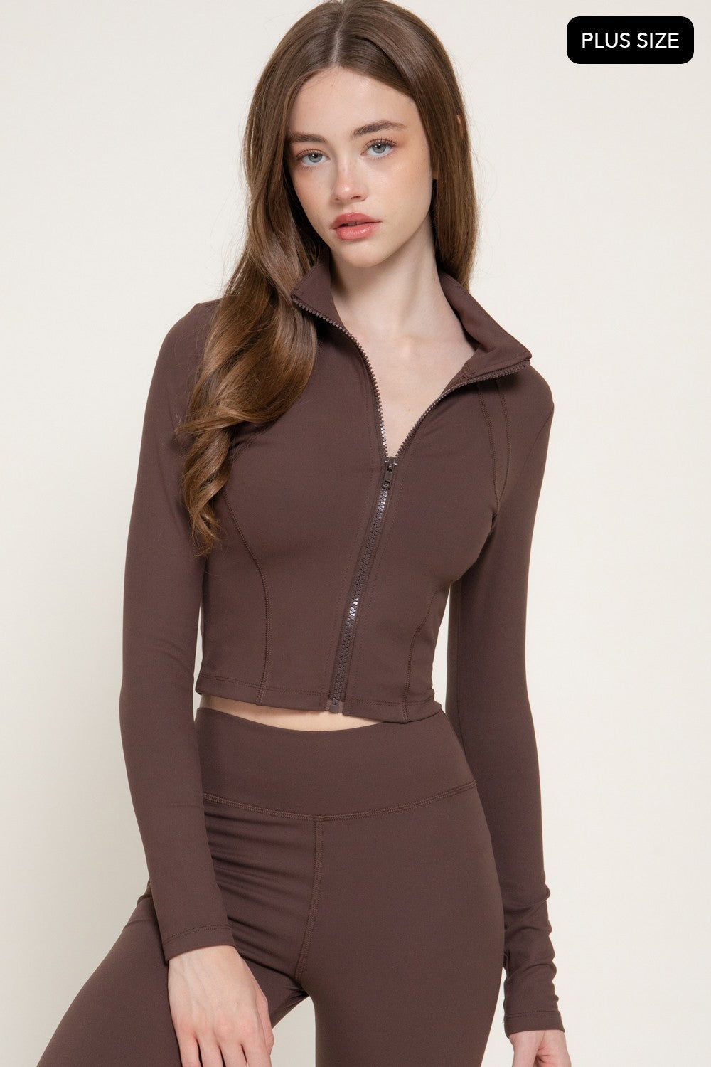 Mock Neck Zip-up Workout Jacket