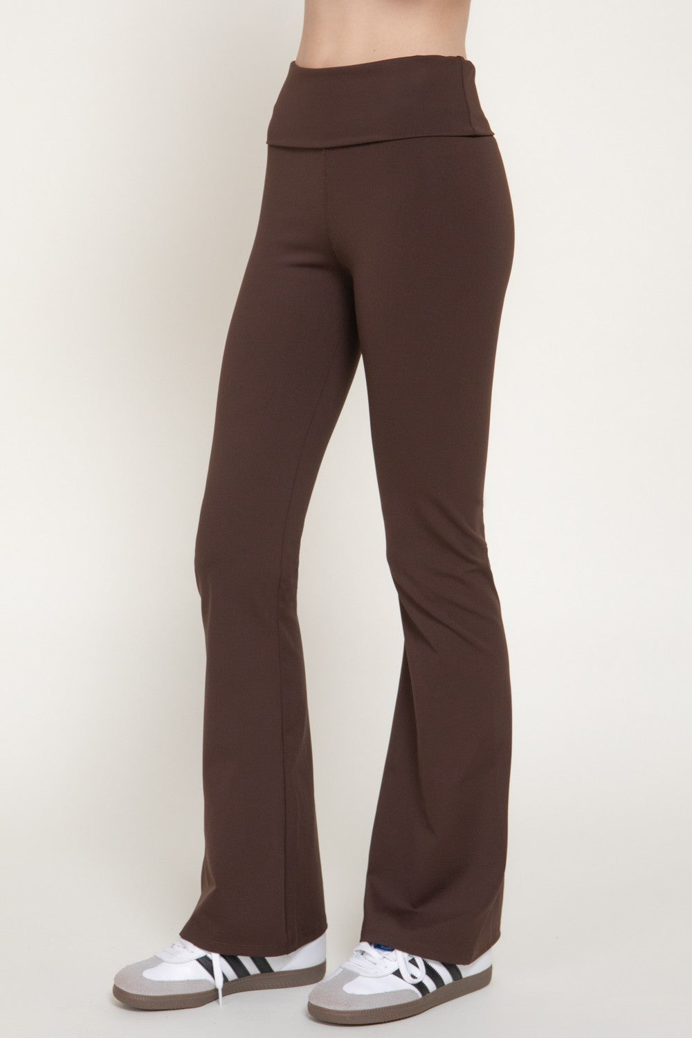 Waist Fold-over Flare Workout Leggings