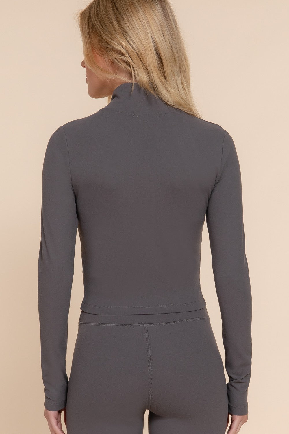 Mock Neck Zip-up Workout Jacket
