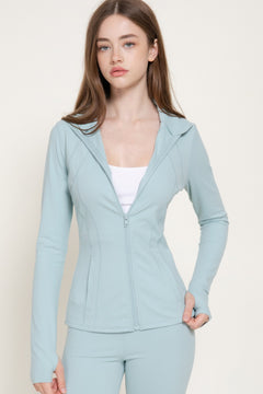 Long Slv Thumb Holes Workout Jacket