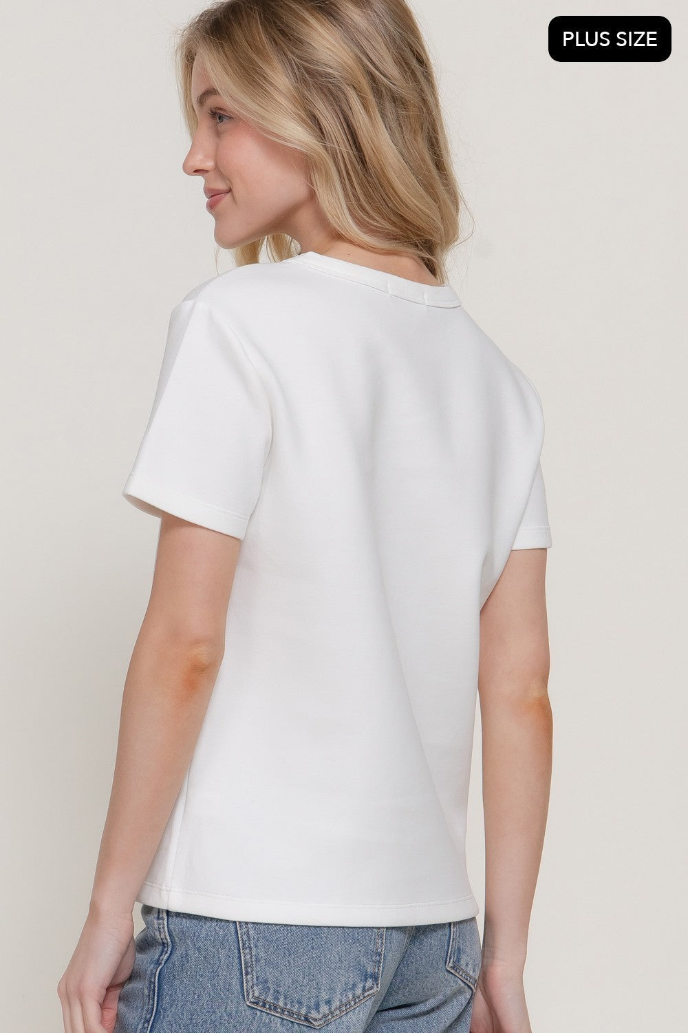 Short Sleeve Round Neck Soft Knit Top