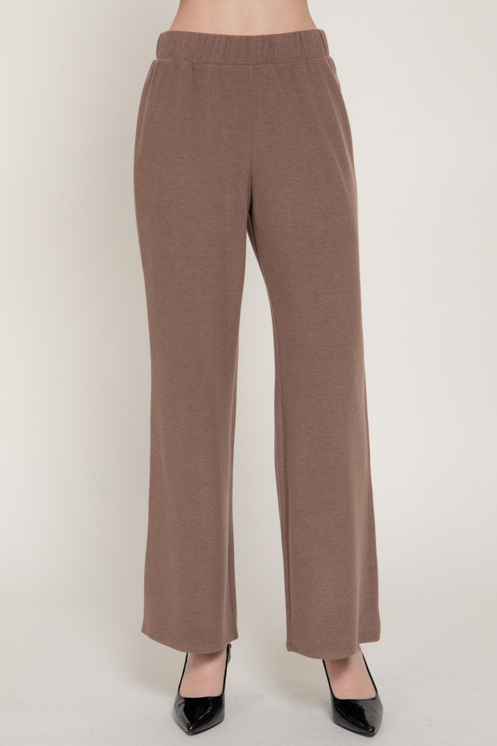 Elastic Waist Soft Knit Long Pants