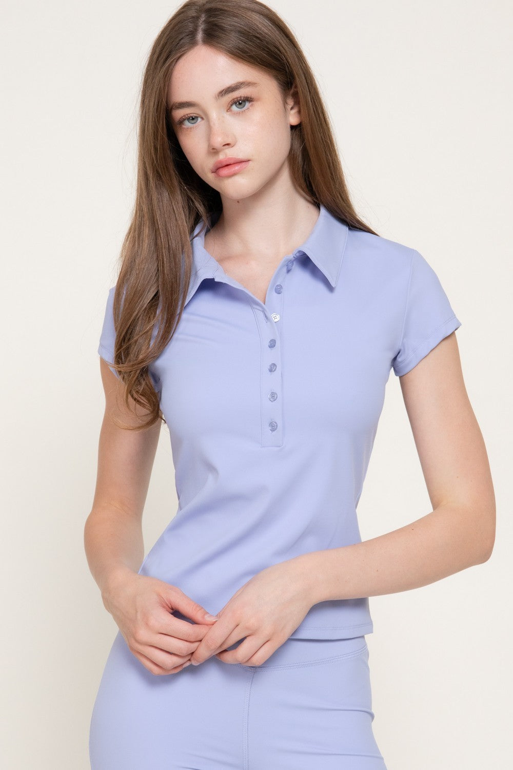 Short Sleeve Polo Workout Top