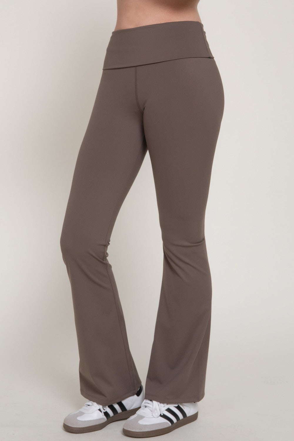 Waist Fold-over Flare Workout Leggings