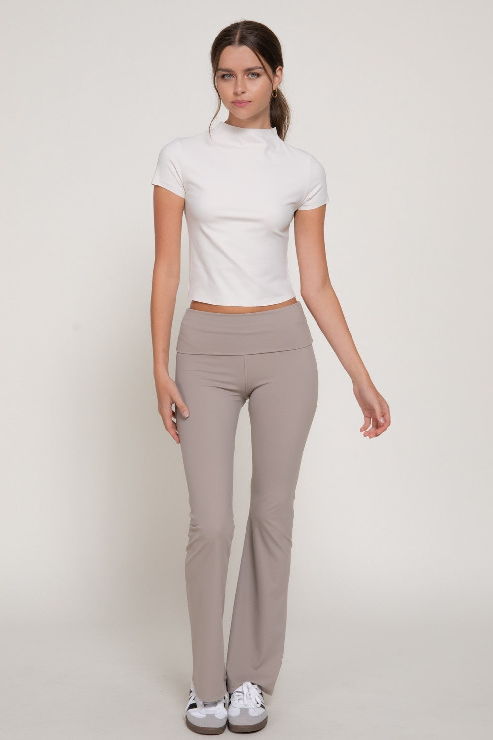 Short Slv High Neck Workout Top