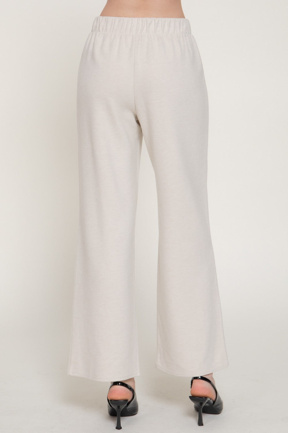 Elastic Waist Soft Knit Long Pants