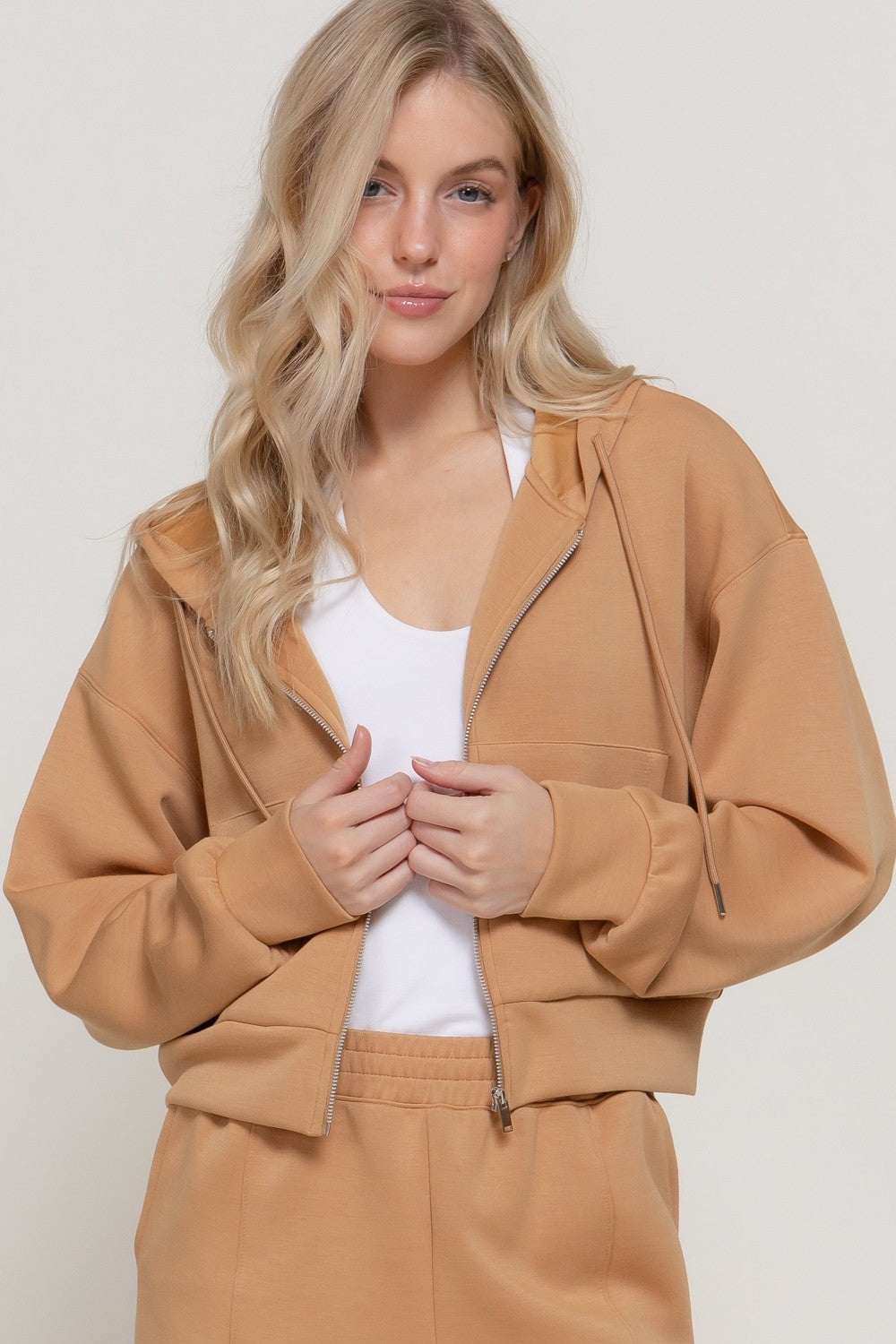 Long Slv Soft Scuba Hoodie Jacket