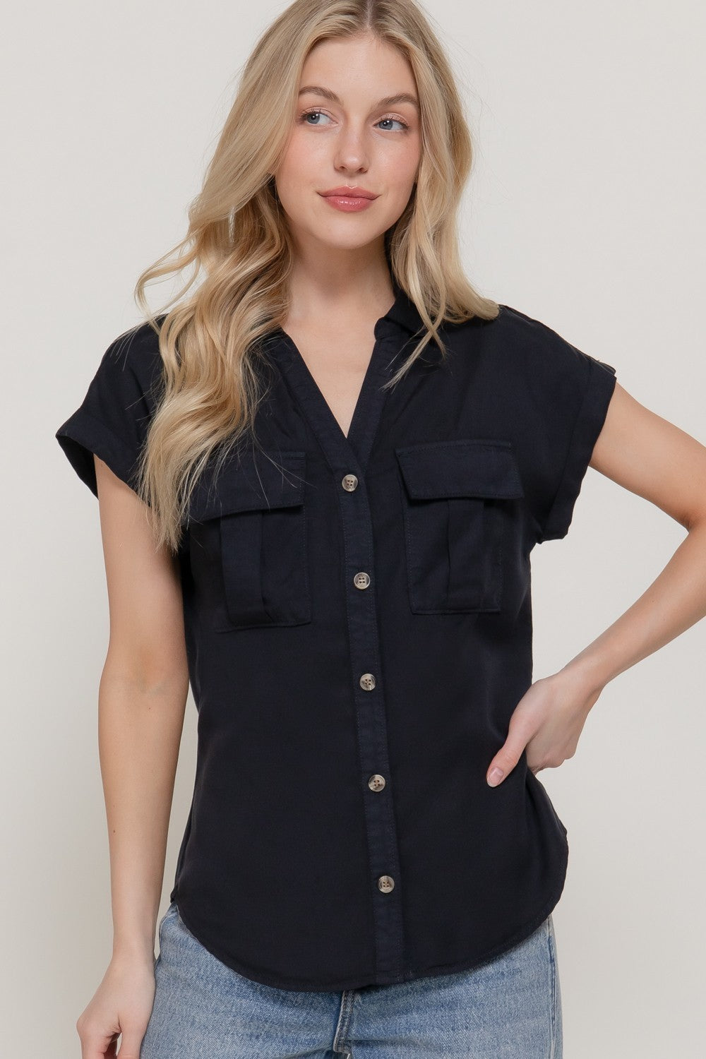 Dolman Short Slv Tencel Shirt