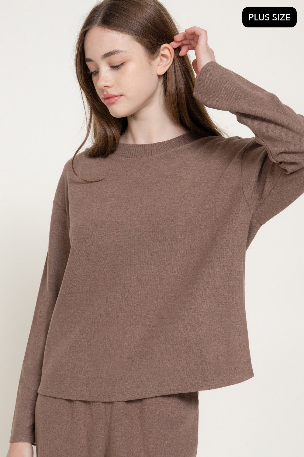Long Sleeve Round Neck Soft Knit Top