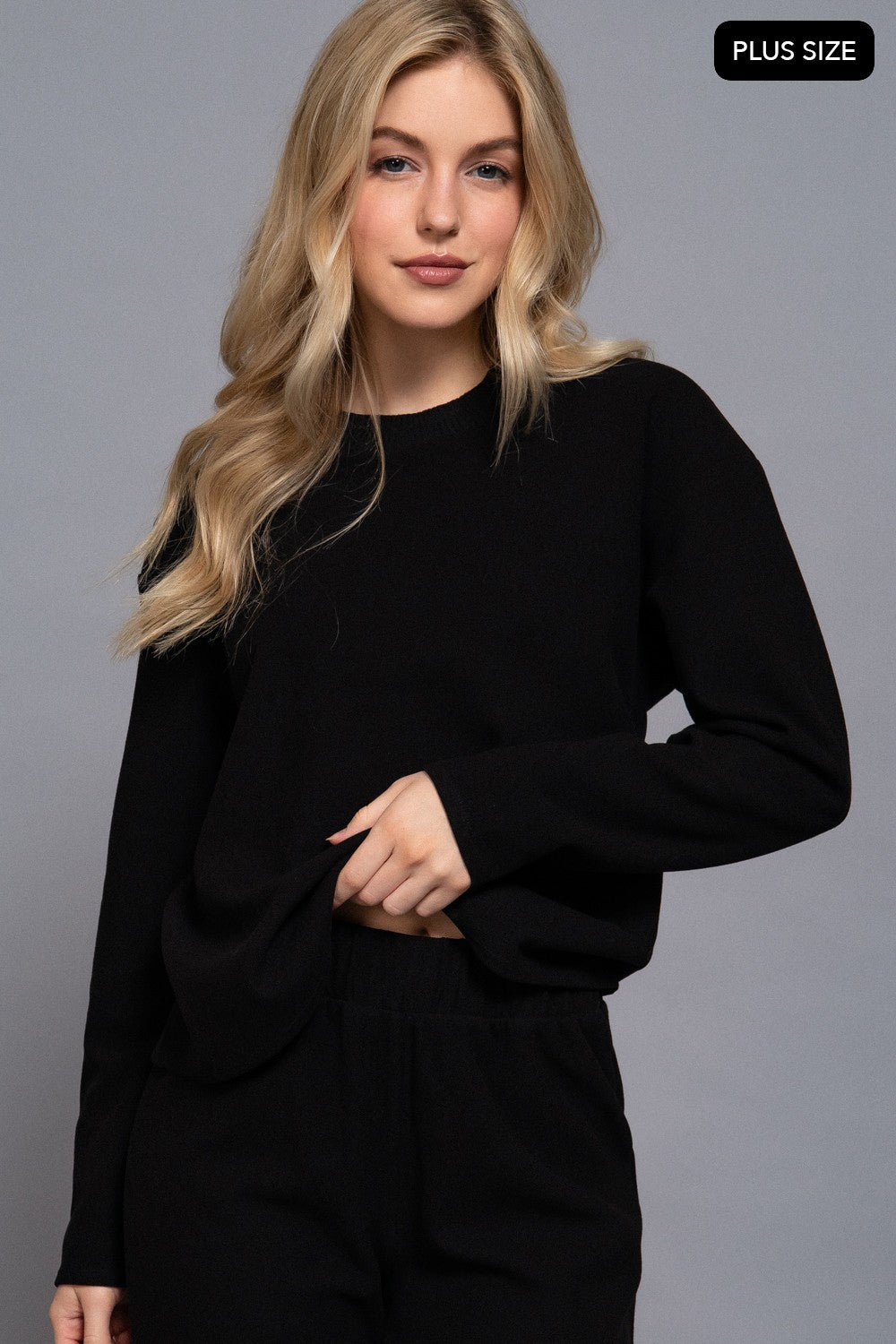 Long Sleeve Round Neck Soft Knit Top