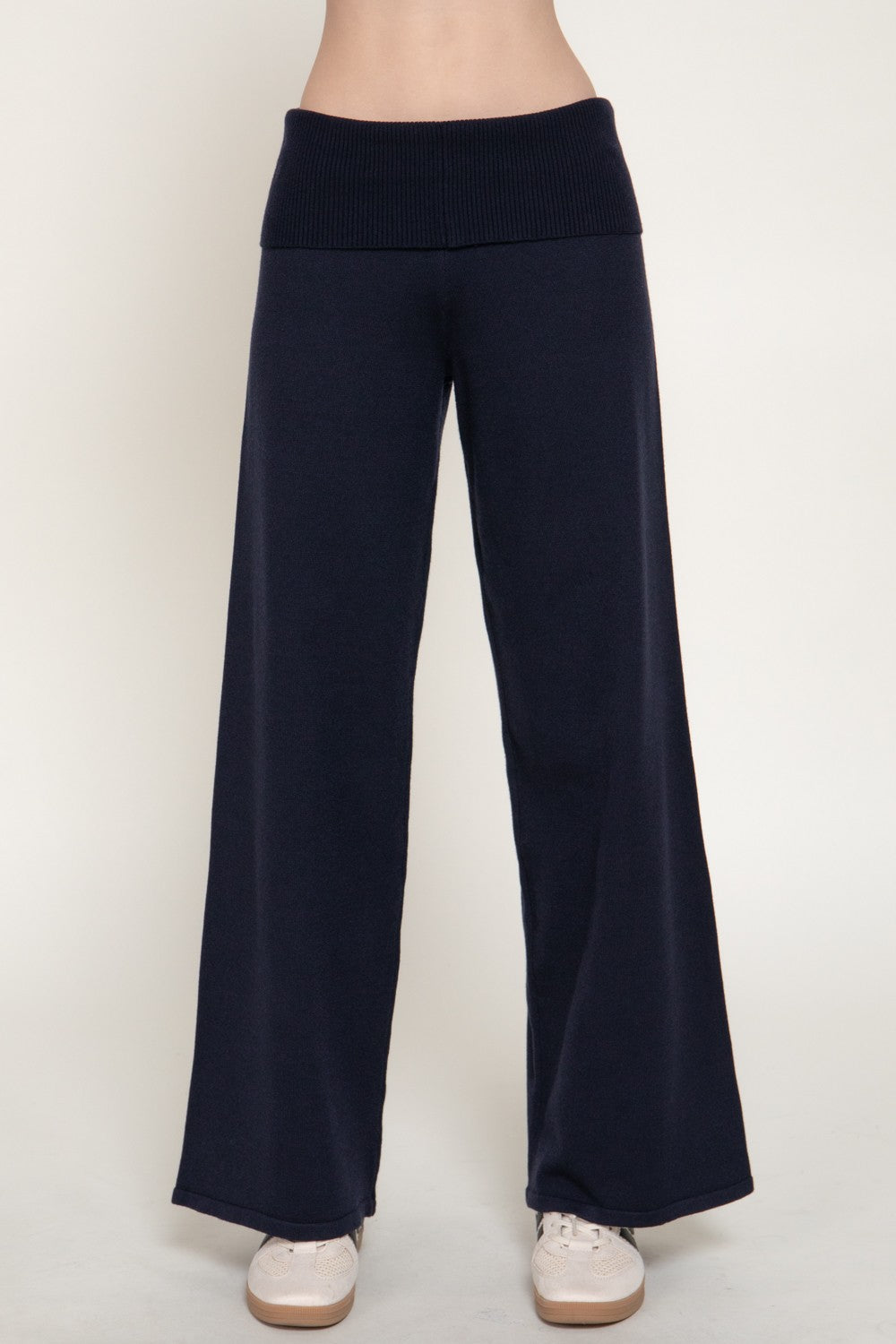 Fold Over Waist Sweater Long Pants