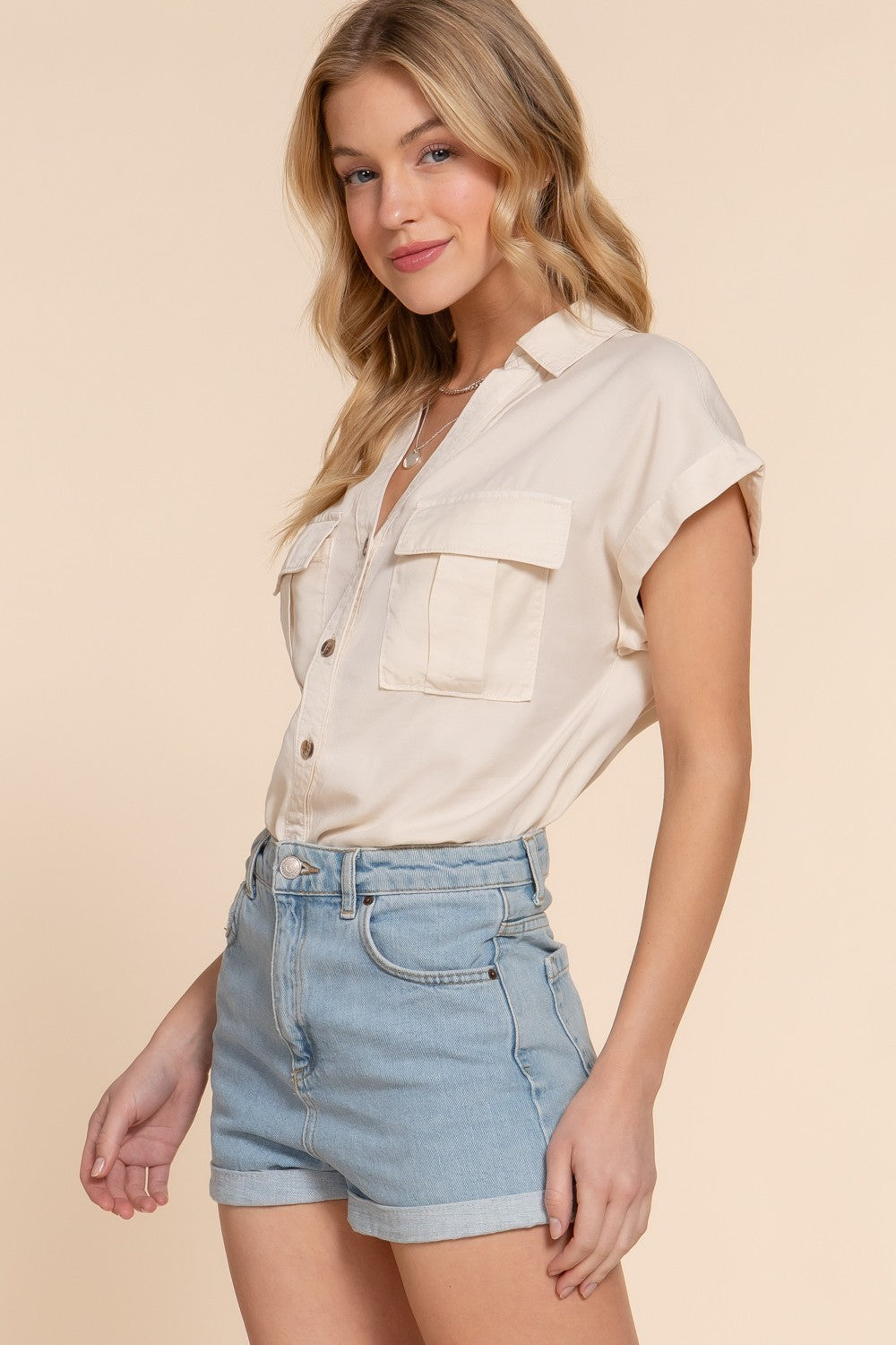 Dolman Short Slv Tencel Shirt