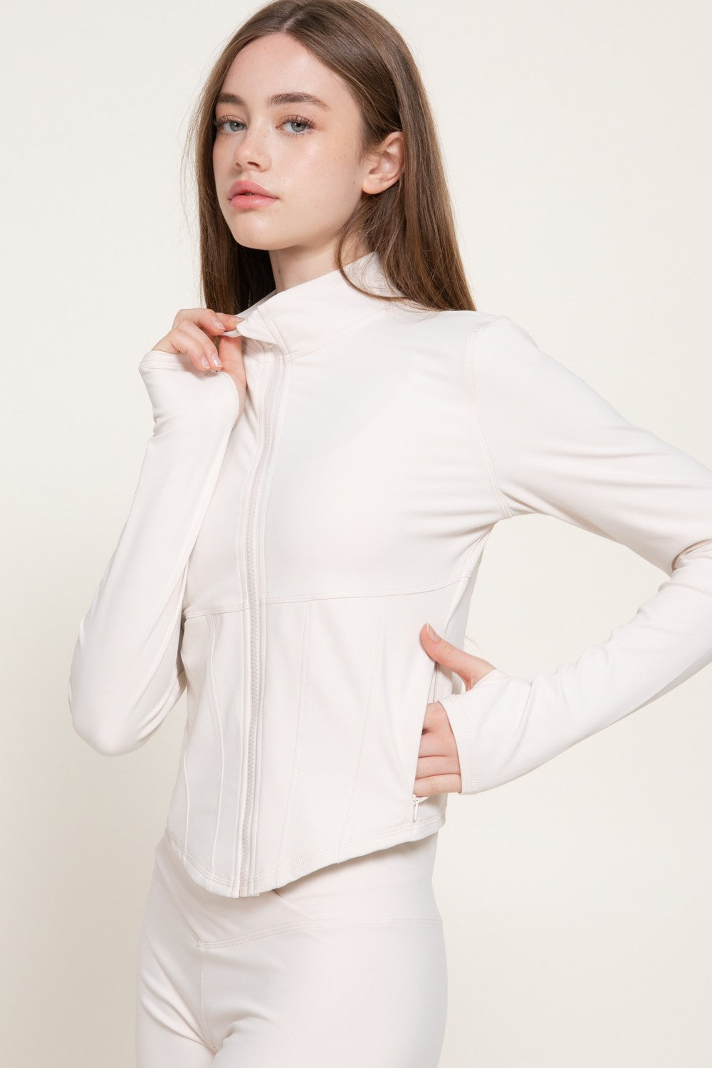 Corset Workout Jacket with Thumb Holes